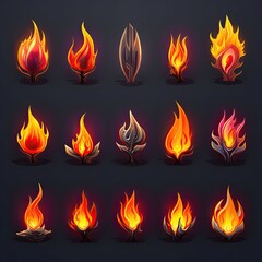 effect game fire flame ai generated