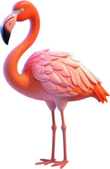 cute flamingo in 3d style.