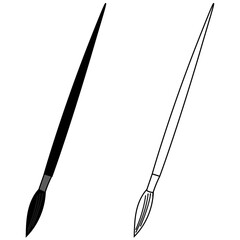 paint brushes in outline and color