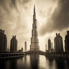 Fototapeta premium Burj Khalifa skyscraper. Generative AI.
