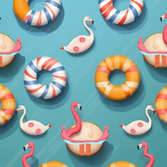 Summer background with float. Generative AI.