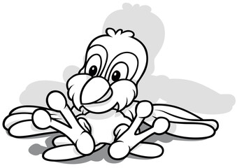 Drawing of a Sparrow Lying on the Ground