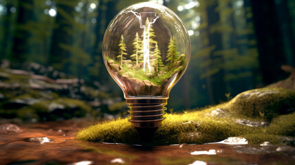 Fototapeta premium latern, light, tree, wood, forest, generative ai