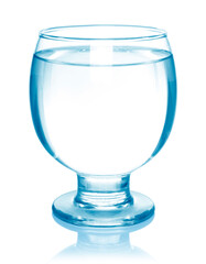 Empty fish bowl isolated on white background