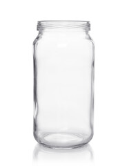 empty glass jar isolated  on a white background