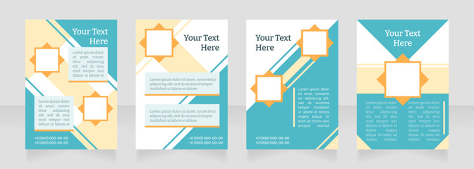 Educational content blank brochure layout design. School promotion. Vertical poster template set with empty copy space for text. Premade corporate reports collection. Editable flyer paper pages