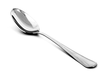 Close up of spoon and fork isolated on white  background