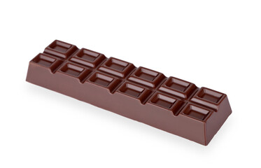 chocolate bar with filling on white background