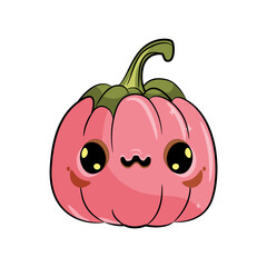 Happy halloween pumpkin on white background. Vector illustration.