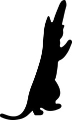 black cat silhouette cartoon cute illustration vector element