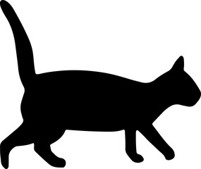 black cat silhouette cartoon cute illustration vector element