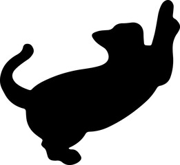 black cat silhouette cartoon cute illustration vector element