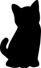 black cat silhouette cartoon cute illustration vector element