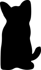 black cat silhouette cartoon cute illustration vector element