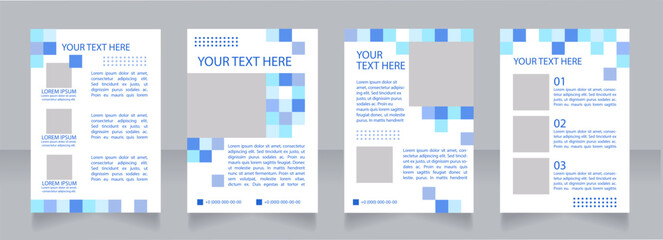 Transportation service advertising blank brochure layout design. Vertical poster template set with empty copy space for text. Premade corporate reports collection. Editable flyer paper pages