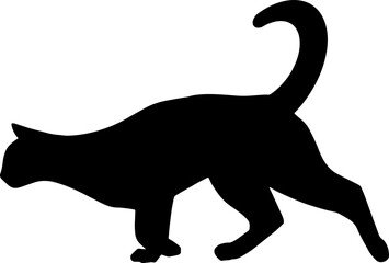 black cat silhouette cartoon cute illustration vector element