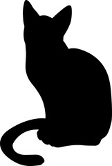 black cat silhouette cartoon cute illustration vector element