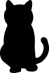 black cat silhouette cartoon cute illustration vector element