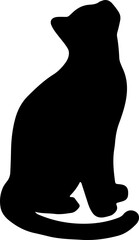 black cat silhouette cartoon cute illustration vector element