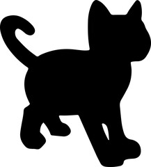 black cat silhouette cartoon cute illustration vector element