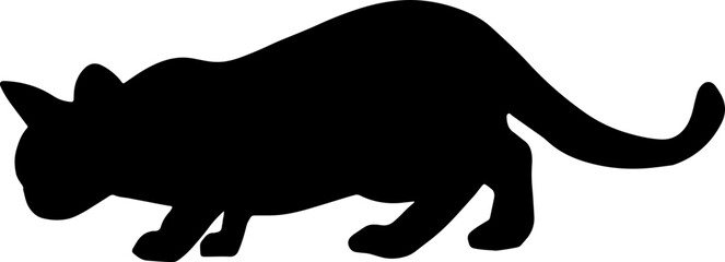 black cat silhouette cartoon cute illustration vector element