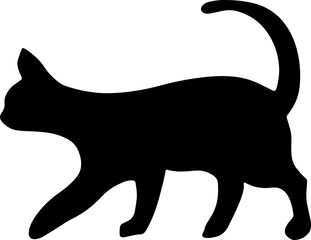 black cat silhouette cartoon cute illustration vector element