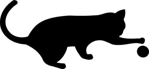 black cat silhouette cartoon cute illustration vector element