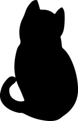 black cat silhouette cartoon cute illustration vector element