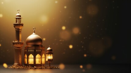 3d golden Islamic background,