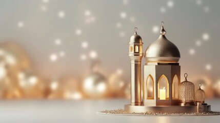Fototapeta premium 3d golden Islamic background