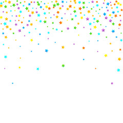 Rainbow Festive Confetti. Carnival Star Falling.