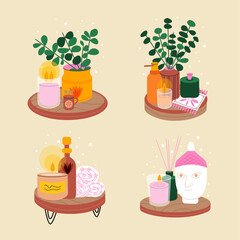 Spa Elements Set Vector Illustration.