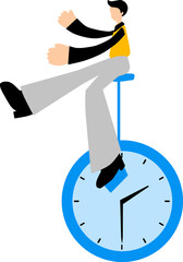 illustration vector graphic of time management balance. Fit for time management training, productivity tools or app, business coaching, time tracking systems, work life balance initiatives