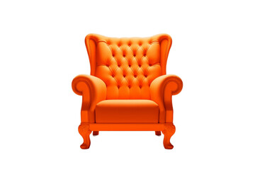 Orange Chair on Transparent Background, AI