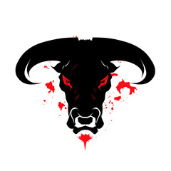 2D red angry bull unique artwork, generated with ai