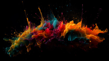 colour explosion, colour splash, vibrant colour. abstract background. gennerated ai