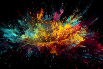 colour explosion, colour splash, vibrant colour. abstract background. gennerated ai