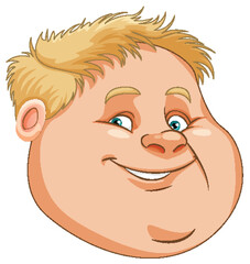 Face of fat boy cartoon