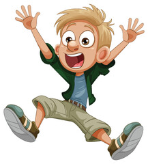 Jumping Boy Cartoon Character