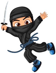 Asian ninja cartoon character © brgfx