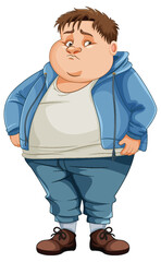 Fat male cartoon character