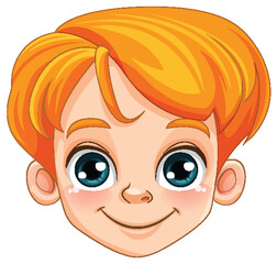 Cute boy head cartoon character