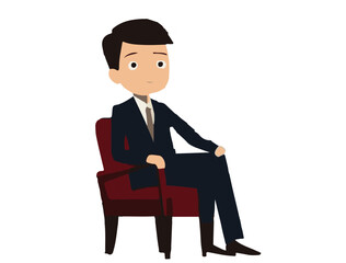businessman sitting on chair
