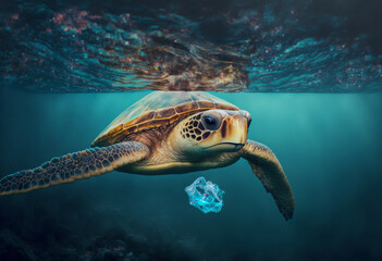 Ocean pollution marine debris turtle plastic waste