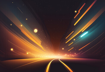 Obraz premium Fast motion road light glow graphic background