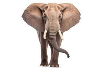 Fototapeta na wymiar African elephant on a white background.