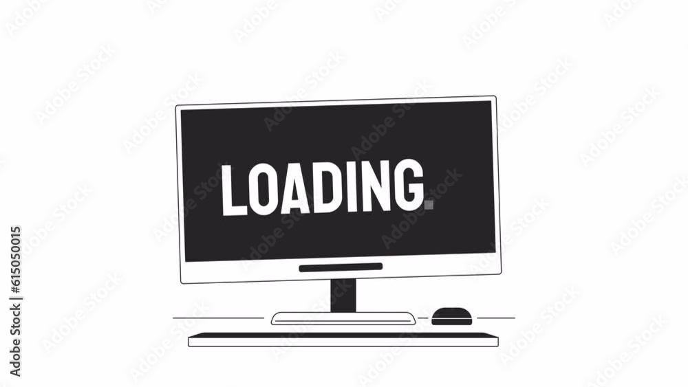 Poster broken monitor bw loader animation. damaged desktop crackling. flash message 4k video footage. isola