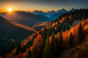 Great Smoky Mountains, autumn sunrise Tennessee
