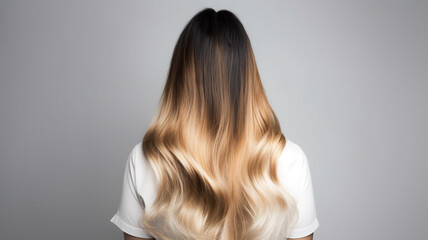 Fototapeta premium Colored hairs in ombre or balayage technic. Created with ai generative tools