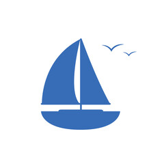 simple sail boat icon graphic isolated on white vector illustration EPS10